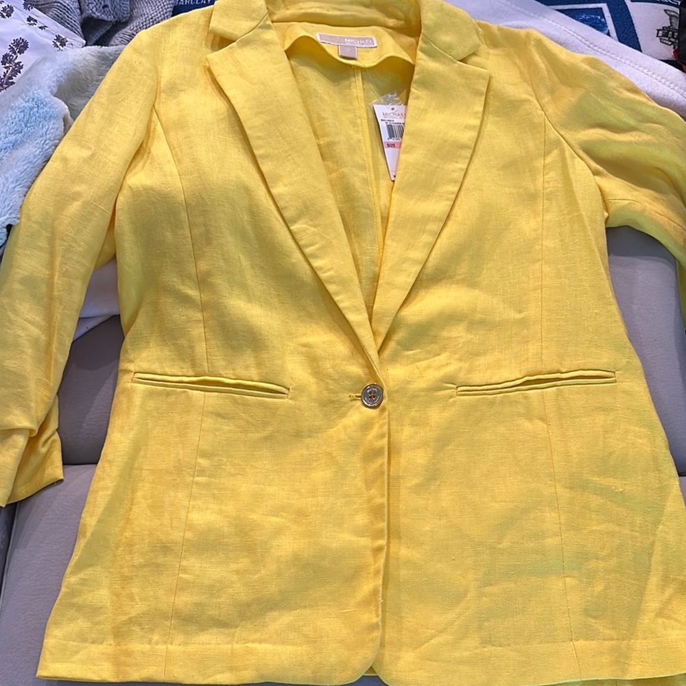 MICHAEL Michael Kors Yellow Linen Blazer - Picture 9 of 16